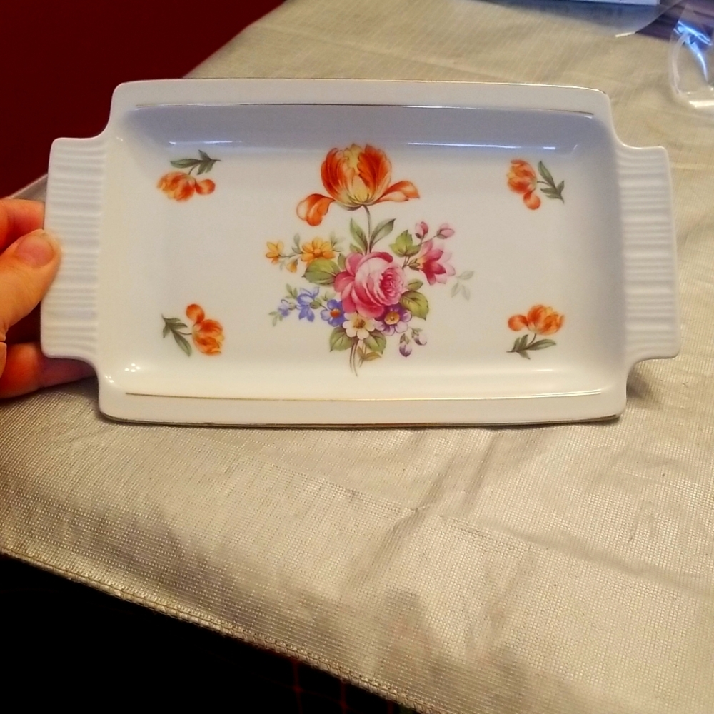 CP Colditz Porzellan German Democratic Republic Sugar & Creamer Tray